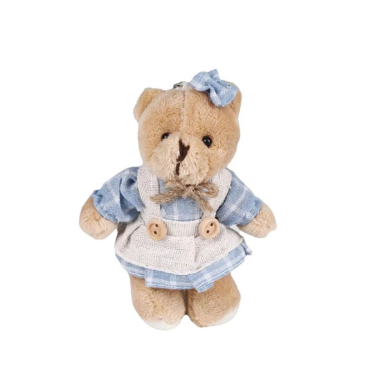 Blue And Beige Female Bear Key Chain