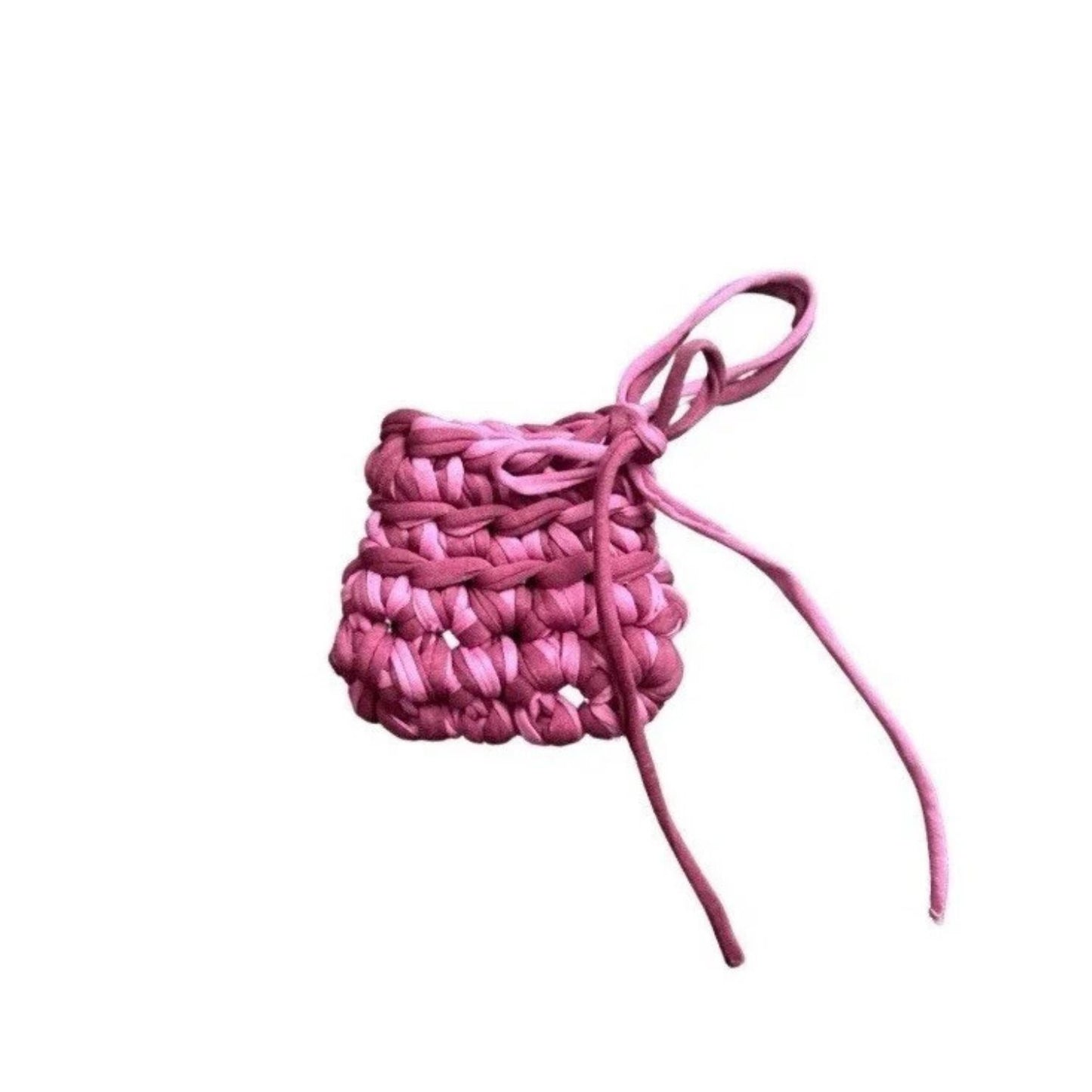 Maroon And Pink Handmade Crochet Coin Purse/ AirPods Case