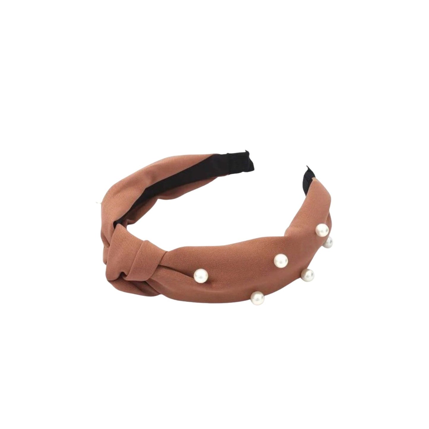 Tanned Brown Pearls Knot Headband