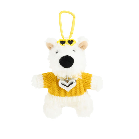 White, Yellow With Heart Necklace Bear Keychain