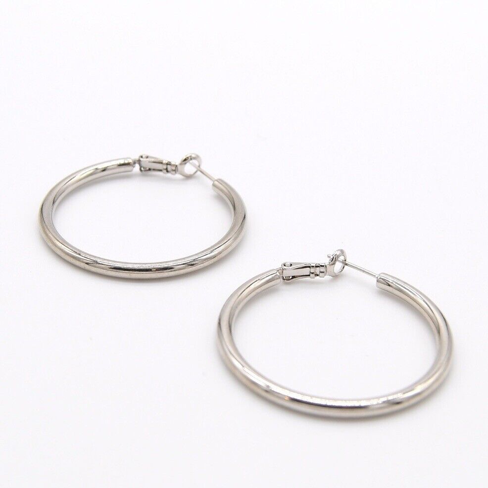 Silver Plain Hoop Earring
