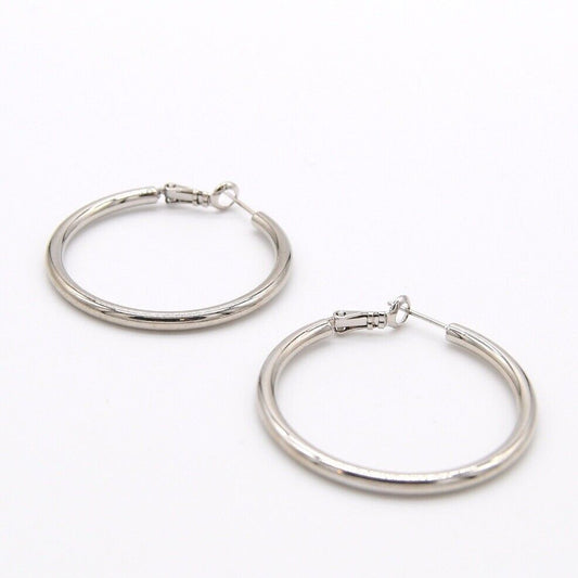 Silver Plain Hoop Earring