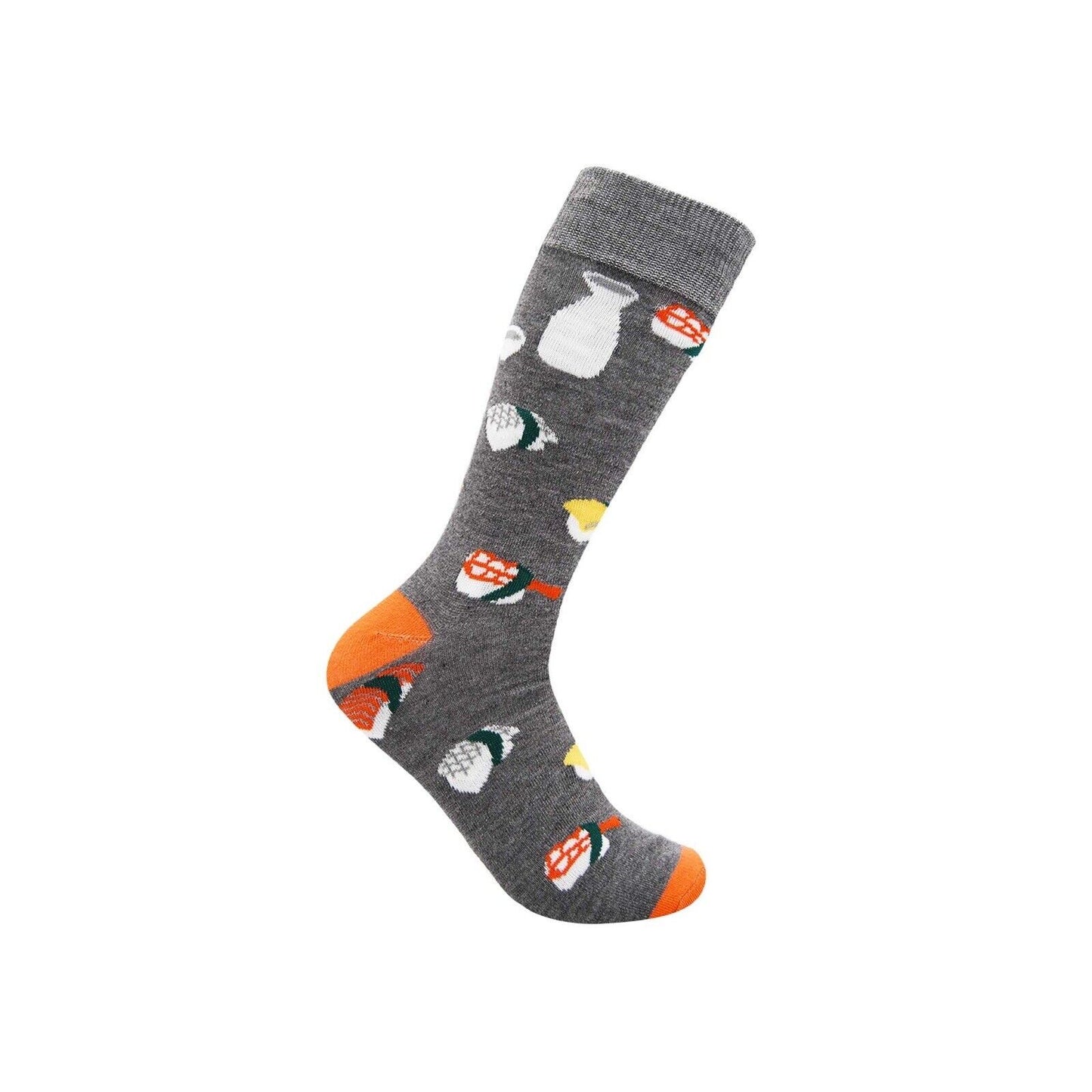 Grey Orange Sashimi Over The Calf Socks