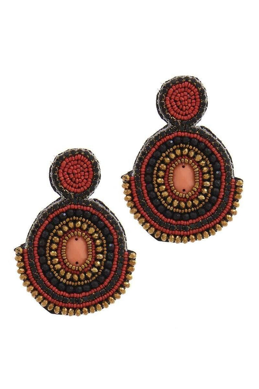 Round Beaded Handmade Earring