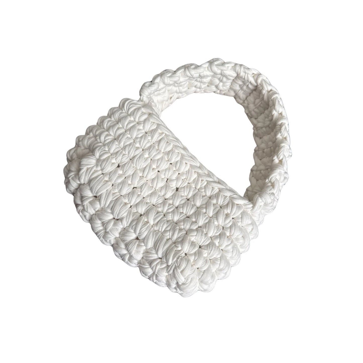 White Egyptian Cotton Crochet Handmade Shoulder Bag