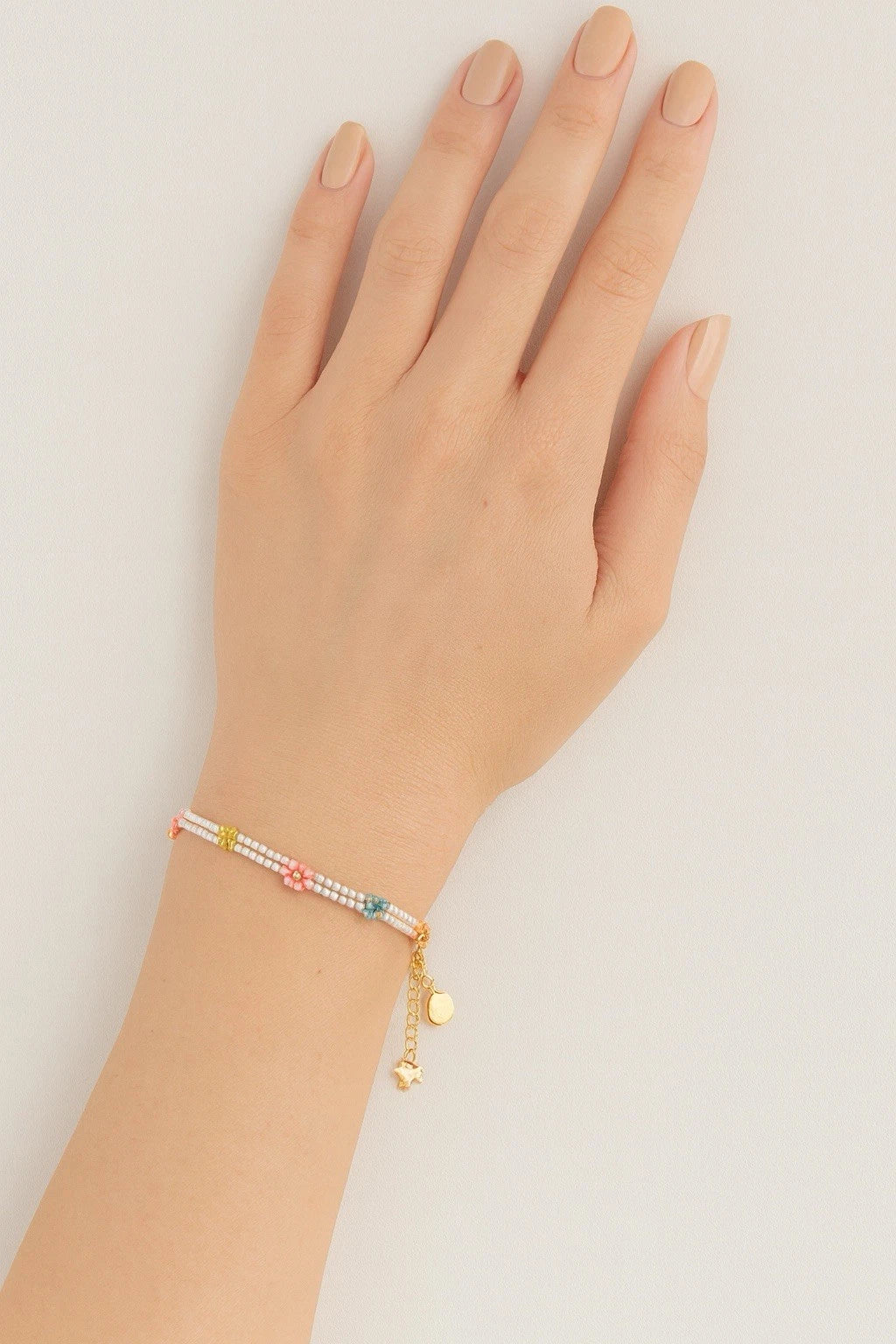 Multicolored Handmade Floral Beaded Bracelet