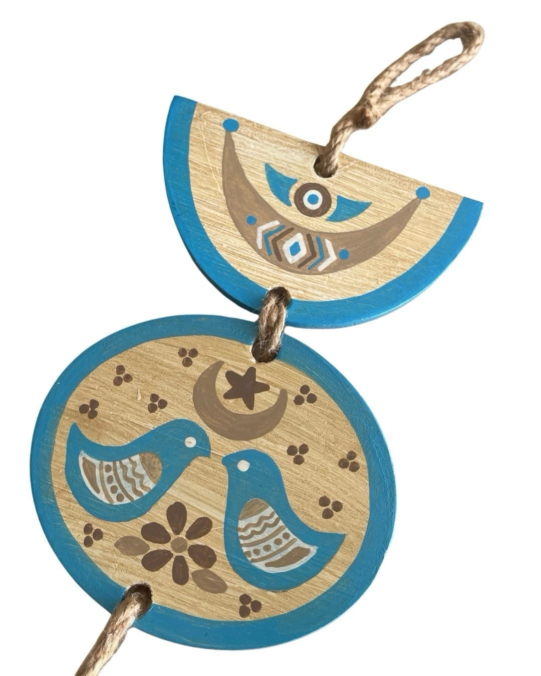 Beige And Blue Arabic Written Beach Theme Home Hanging Wall Decor