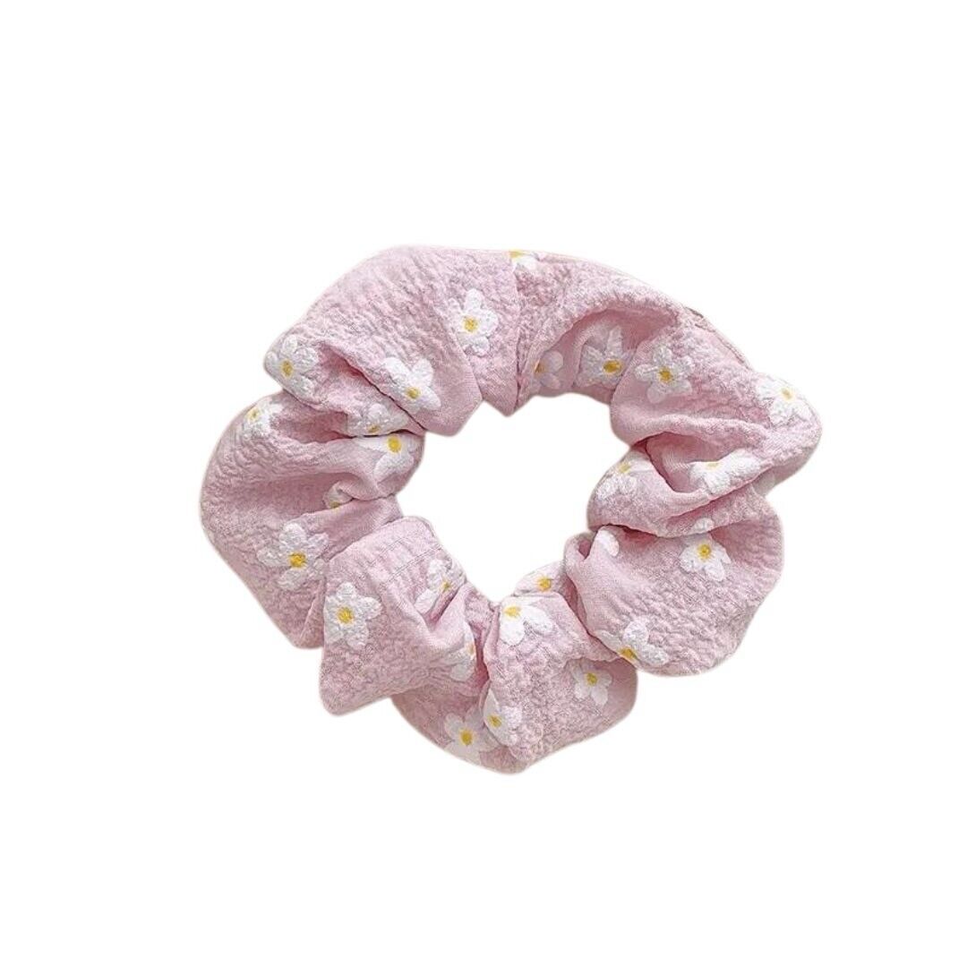 Colourful Daisy Flowers Hair Scrunchies 6 Piece  Set