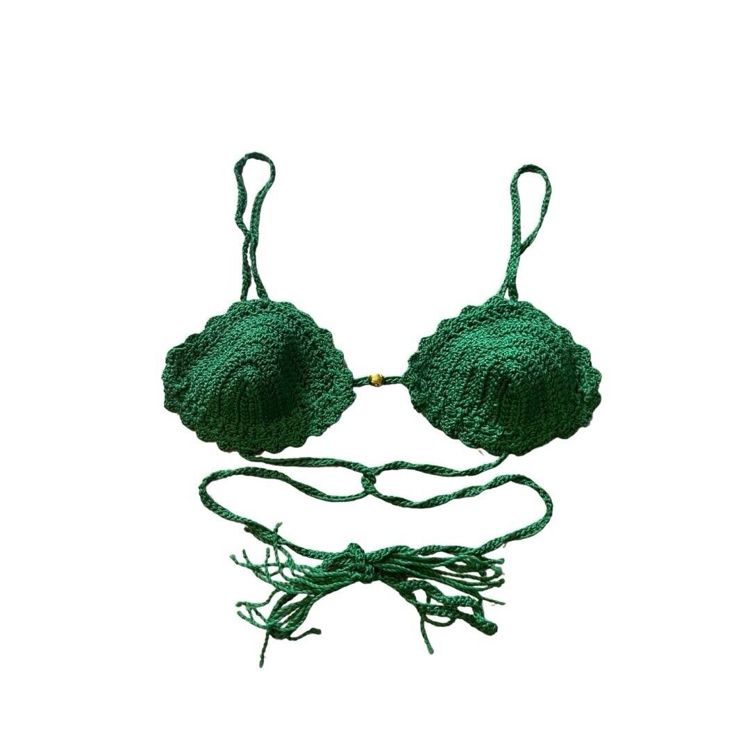 Green Handmade Crochet Bikini Swimwear
