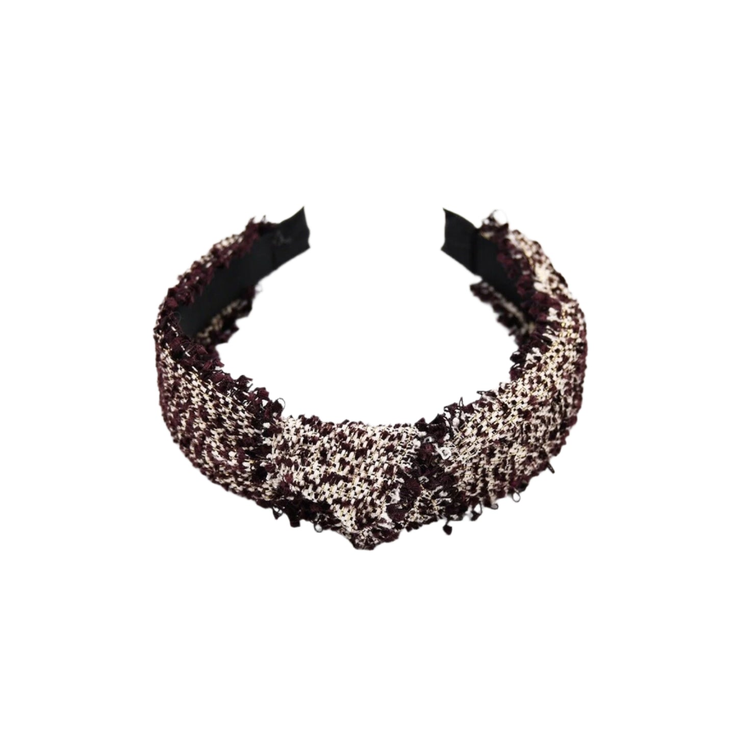 Dark Purple Headband Tweed Knot Headband