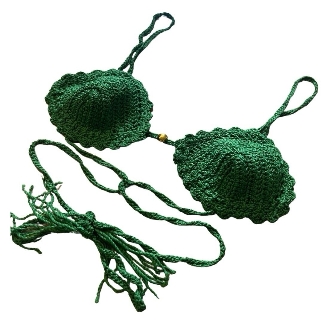 Green Handmade Crochet Bikini Swimwear