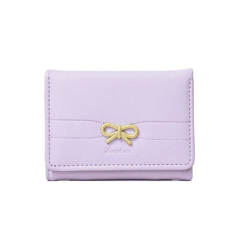 Lavender With Gold Bow Card Holder/ Wallet