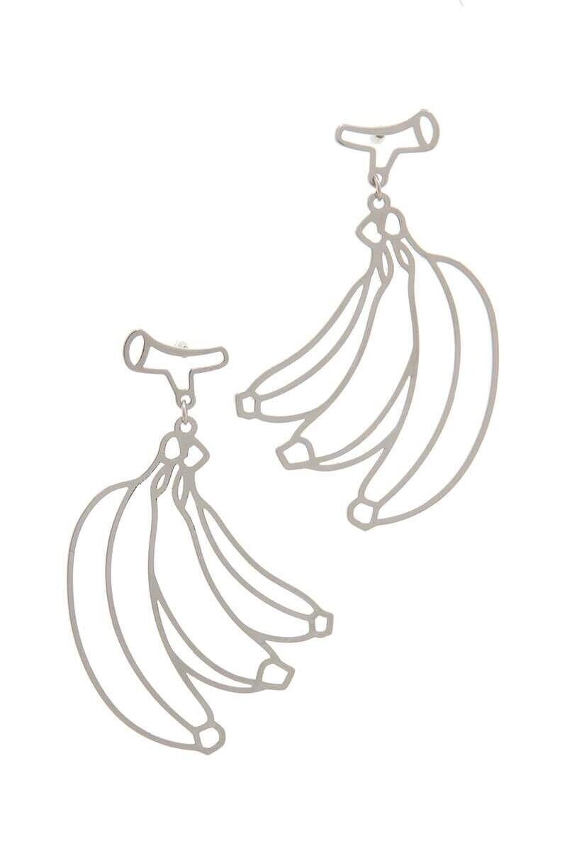 Silver Fashion Banana Drop Earring