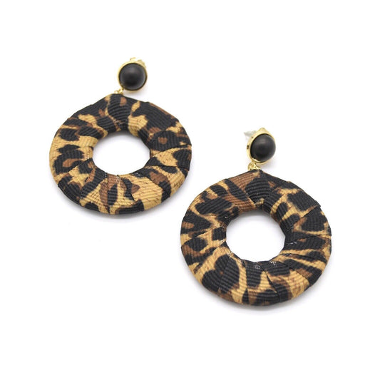 Cheetah Round Modern Drop Earrings