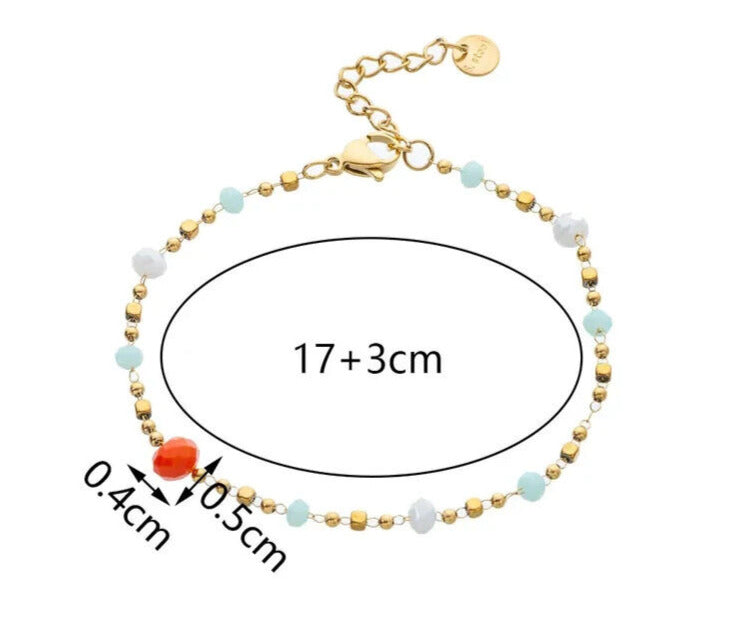 Multicolored Handmade Stainless Steel Beaded Bracelet