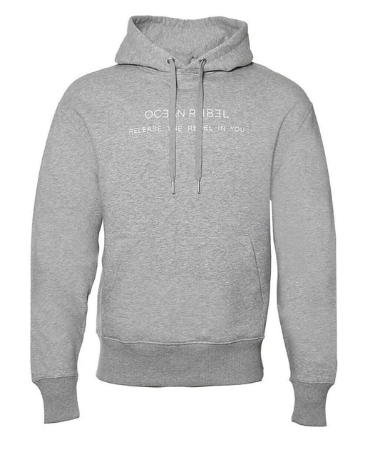 Ocean Rebel Designer Sustainable Relaxed Hoodie Heather Gray Sweatshirt Size L