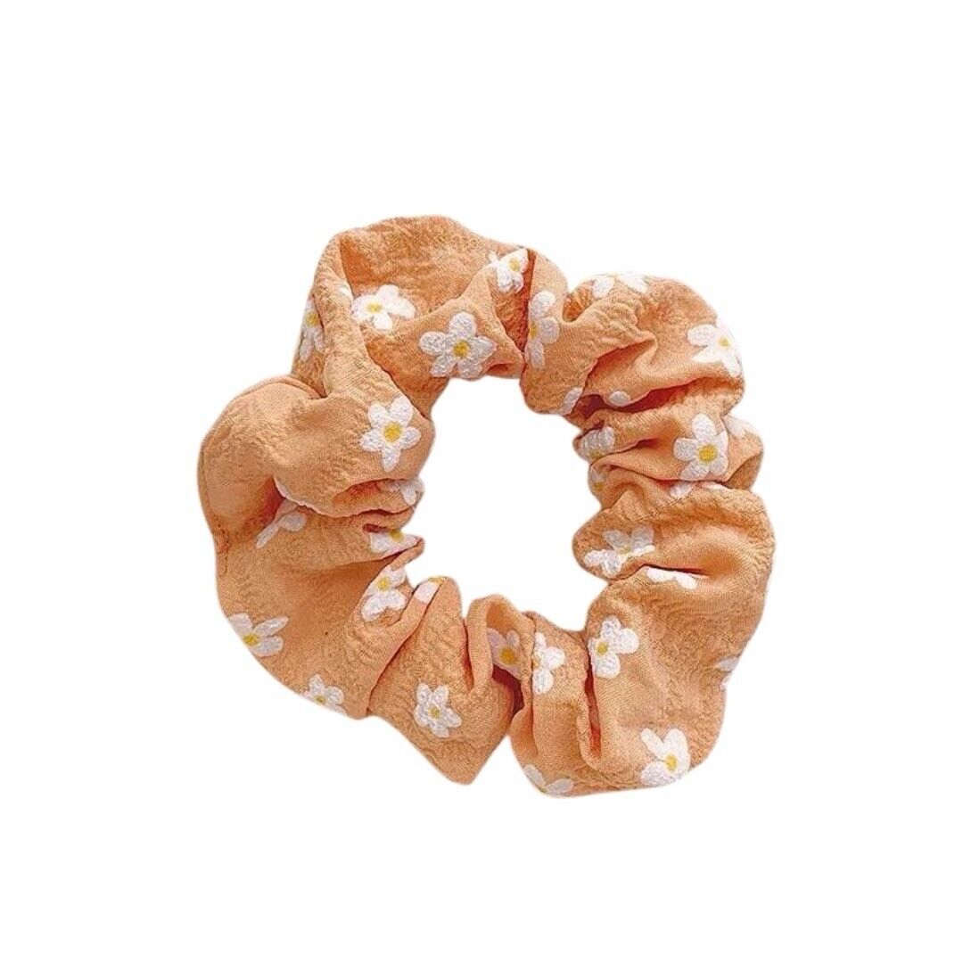 Colourful Daisy Flowers Hair Scrunchies 6 Piece  Set