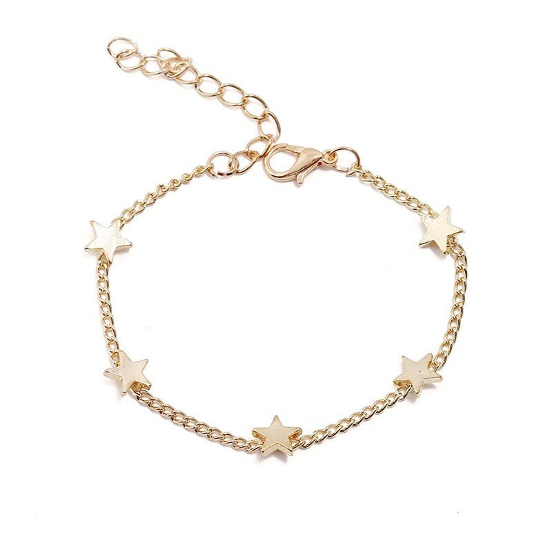 Gold Stars adjustable Chain Bracelet