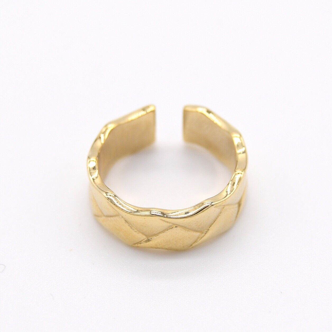 Gold Shiny Pattern Adjustable Ring