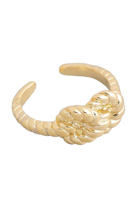 Gold Textured Knot Adjustable Ring